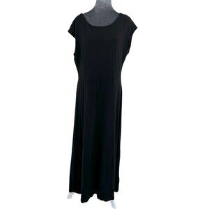 Banana Republic Black Cap Sleeve Midi Dress with Empire Waist - Size L